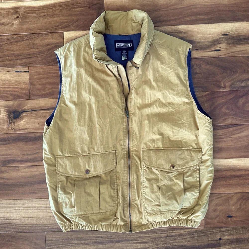 Lands End Goose Down Unisex Puffer Vest size Large
